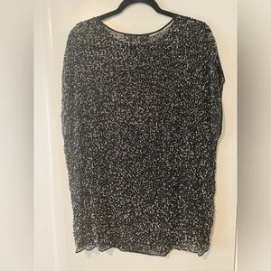 All saints sequin hand embellished long tunic - black size 4 fits like a 12